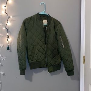 Olive green bubble coat
